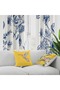 Gift Set of 2 Throw Pillow Pillowcases with Flower Leaf and Bird Pattern in Yellow Colors