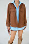 Women's Tan Pocket Detailed Suede Shirt Jacket