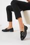 Sures h buckled women's flat shoes black patent leather - 3