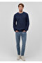 Wool Blended Navy Blue Sweater Slim Fit / Slim Fit 0710198 -70490