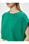 Crop T-Shirt Oversize Crew Neck Batwing Sleeve - 5