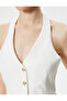 Crop Vest V-neck Buttoned Standard Cut - 5