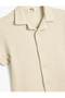 Oversize Shirt Short Sleeve Buttoned Textured Cotton Blend - 3