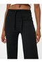 High Waist Wide Leg Tie Waist Trousers - 5