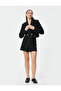 Buttoned Short Double Breasted Tweed Blazer Jacket - 2