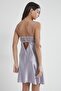 Satin Lace Women's Nightgown and Dressing Gown Set - 4090 Royal - 7