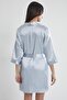 Satin Women's Dressing Gown - 1010 Mist - 4