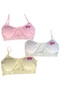 Young Girl 3-Piece Padded Rope Strap Colorful Cotton Lycra Half Tank Top - 4