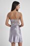 Satin Lace Women's Nightgown - 630 Royal - 4