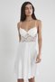 Satin Lace Women's Nightgown - 627 Ecru