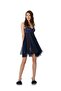 Chiffon Lace Women's Nightgown - 880 Navy Blue