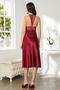 Satin Lace Women's Nightgown - 905 Claret Red - 4