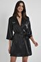 Satin Women's Dressing Gown - 1010 Black