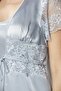 Satin Lace 3-Piece Women's Dressing Gown Set 2480 Mist - 3