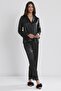 Satin Lace Women's Pajama Set - 1135 Black - 2