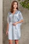 Satin Lace Women's Nightgown and Dressing Gown Set - 4490 Mist - 2