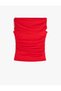 Draped T-Shirt Boat Neck Sleeveless Slim Fit