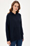 Women's Navy Blue Hooded Sweatshirt 50296944 -Vr033 - 3