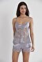 Satin Lace Shorts - Babydoll Set - 445 Royal