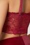 Velvet Satin 3 Piece Women's Pajama Set - 2050 Burgundy - 6