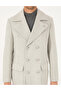 Light Gray Ex. Slim Fit Wool Blend Double-Breasted Cashmere Coat 50293292-Vr001 - 7