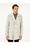 Light Gray Ex. Slim Fit Wool Blend Double-Breasted Cashmere Coat 50293292-Vr001 - 3