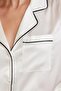 Satin Piping Women's Pajama Set - 1205 Ecru - 4