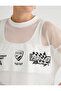 Mesh T-Shirt Comfortable Fit Short Sleeve Crew Neck Printed - 5