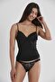 Combed Cotton Athlete Panties Women's Underwear Set - 356 Black
