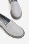 Women's Gray Genuine Natural Leather Loafer Shoes, Number 36-41
