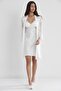 Satin Lace Women's Nightgown and Dressing Gown Set - 4025 Ecru - 2