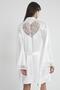 Satin Lace Women's Nightgown and Dressing Gown Set - 4090 Ecru - 4