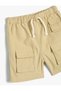 Cotton Shorts with Flap Pockets and Tie Waist - 3
