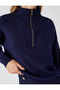 Half Zipper Sweater Long Sleeve Viscose Blend Off Shoulder - 5