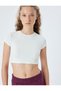 Crop Sports T-Shirt Crew Neck Short Sleeve Slim Fit Camisole