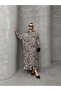 Leopard Print Side Slit Oversize Dress Brown 9262-E - 3