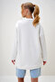 Women's Ecru Crew Neck Text Printed Three Thread Fleece Inside College Sweatshirt Alc-X7442 - 6