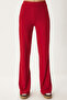 Women's Red Comfortable Ribbed Knitted Blouse and Pants Set Ow00054 - 8