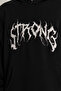 Black Oversize/Wide Cut Fleece Inside Hooded Lettering Embroidery Sweatshirt Tmnaw24Sw00029 - 6