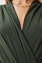 Women's Khaki Wrap Neck Padded Shoulders Snap Button Sandy Blouse ZH00039 - 3