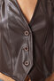Women's Brown Faux Leather Vest Us00949 - 5