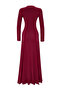 Bordo Düz V Yaka Skater/Belden Açılan Esnek Maxi Örme Elbise TWOAW25EL00299 - 9