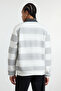 Ekru Regular/Normal Kesim Polo Yaka Çizgili İçi Polarlı Pamuklu Sweatshirt TMNAW24SW00240 - 9
