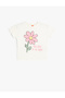 T-Shirt Floral Printed Short Sleeve Crew Neck Cotton