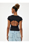 Crew Neck Body Back Detail Short Sleeve Slim Fit - 4