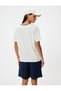 Cotton Short Sleeve V-Neck T-Shirt - College Printed - 4