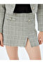 A-Line Tweed Mini Skirt with Tassel and Slit Detail - 5