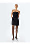 Strapless Dress Mini Length Slim Fit Asymmetrical Cut