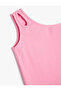 One-Shoulder Mini Dress with Window Detail, Ribbed Cotton - 5