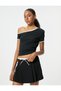 Boat Neck T-Shirt Bias Off Shoulder Short Sleeve Slim Fit
